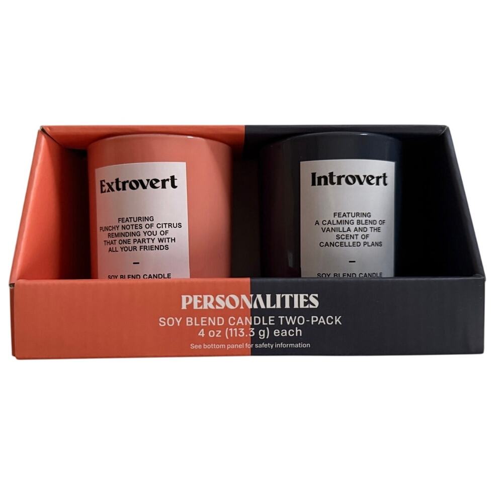 Personalities Soy Blend 4oz Candles NEW